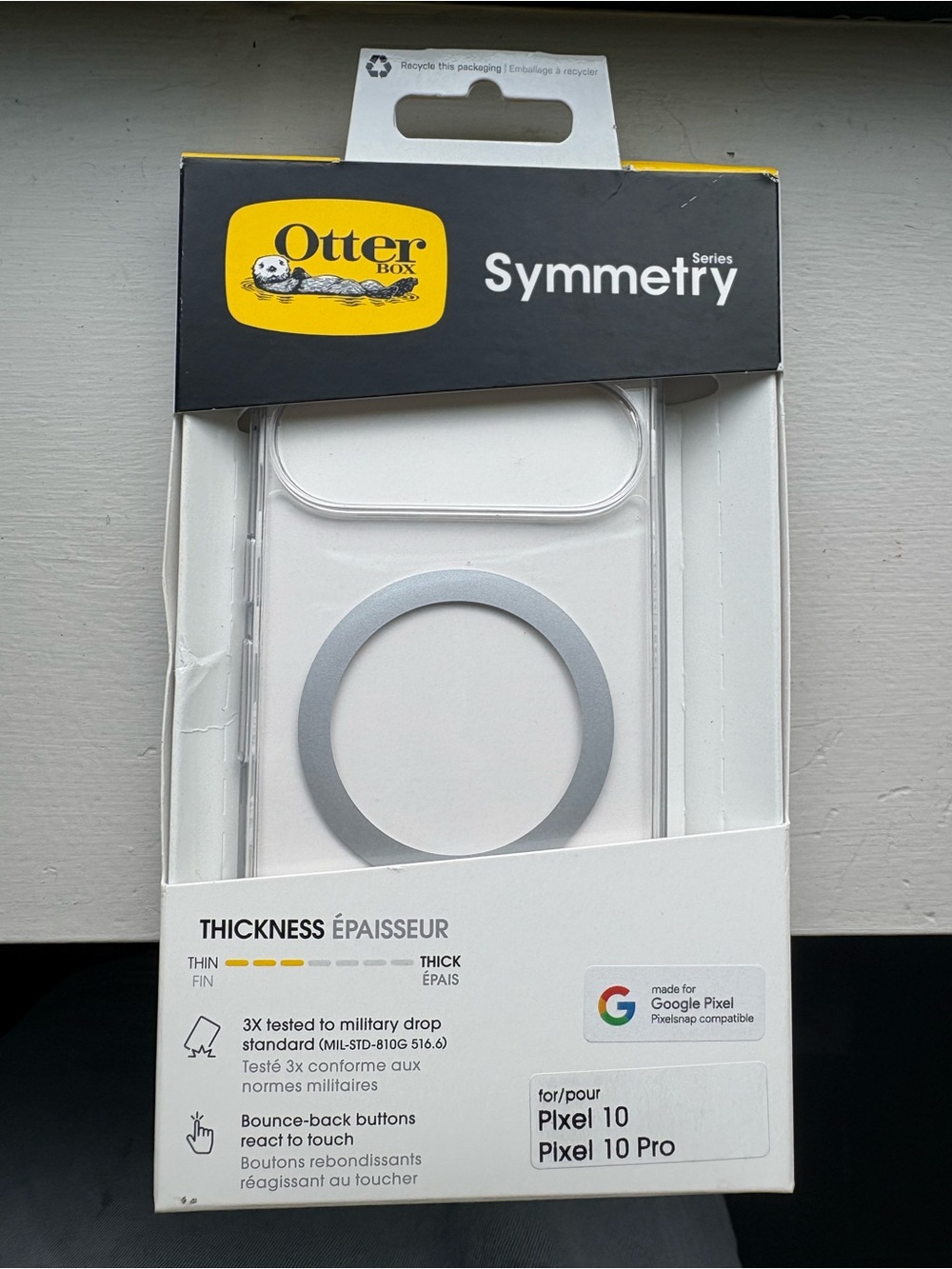 OtterBox Symmetry Series Clear Case with Silver Ring for Pixel 10 / Pixel 10 Pro